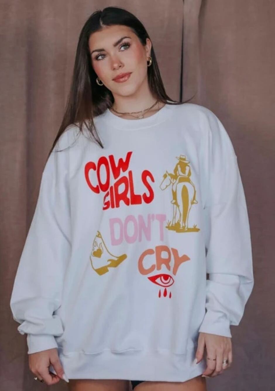 Charlie Southern “Cowgirls Don’t Cry” Graphic Crewneck Sweatshirt